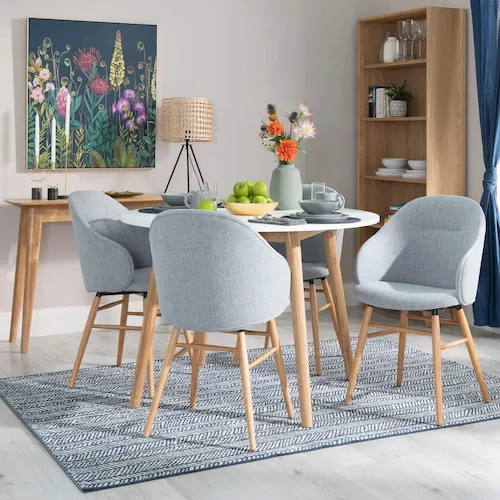 Light grey Teno Carver dining chair from EZ Living Furniture.