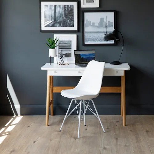 Tia white top desk from EZ Living Furniture.