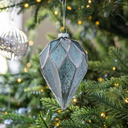 Blue diamond Christmas bauble from EZ Living Furniture.