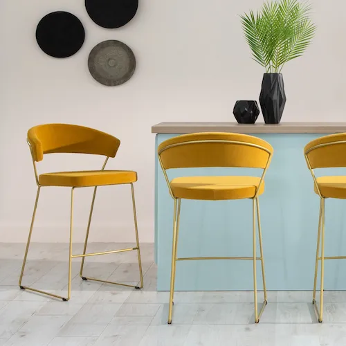 yellow New York bar stools from EZ Living Furniture.