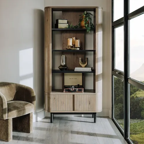 Vega 2 Door Grey Oak Display Unit from EZ Living Furniture.