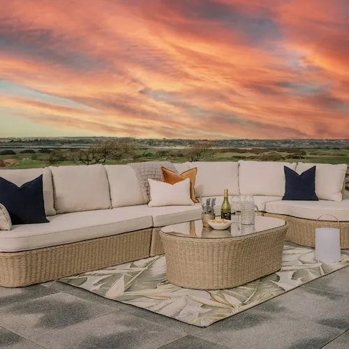 Saint Tropez Corner Sofa and Oval Coffee Table Lounge Set at EZ Living Furniture.