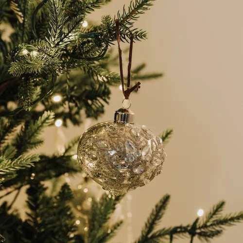 Onion shaped jewelled bauble for Christmas tree at EZ Living Furniture.