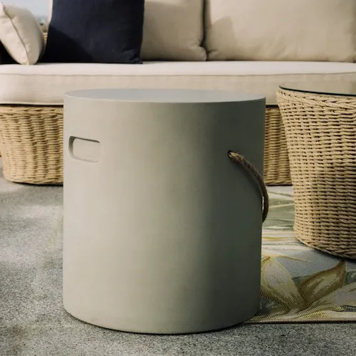 Vigo White Concrete Side Table at EZ Living Furniture.