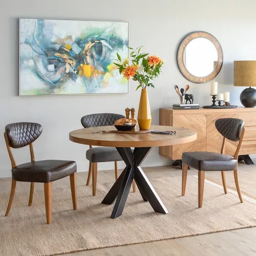 Ellipse Round Rustic Dining Table at EZ Living Furniture.