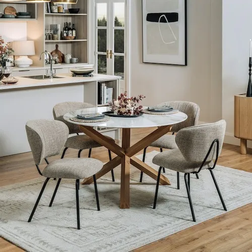 Ravello Round Oak & Melamine Top Dining Table at EZ Living Furniture.
