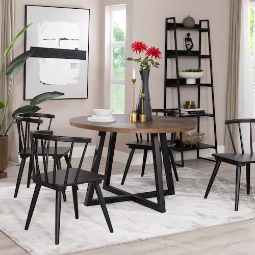 Ladder Round Reclaimed Cashew Dining Table at EZ Living Furniture.