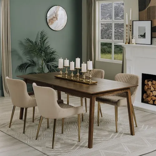 Bari 140cm-200cm Smoked Oak Extendable Dining Table at EZ Living Furniture.