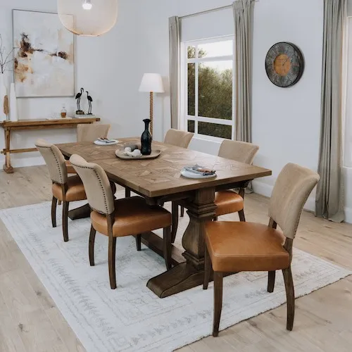 Biarritz Reclaimed Timber Extendable Dining Table at EZ Living Furniture.