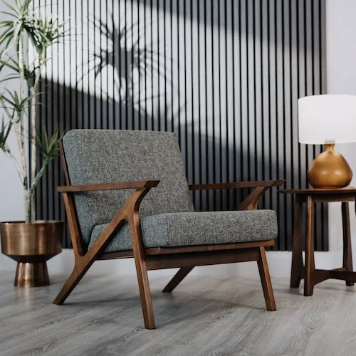 Henry Grey Fabric Lounge Chair at EZ Living Furniture.