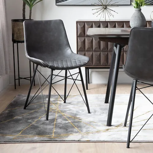 Leo Grey Faux Leather Dining Chair at EZ Living Furniture.