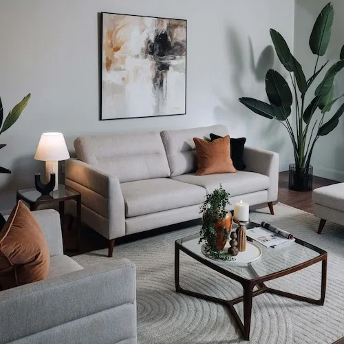 Presley 3 Seater Beige Fabric Sofa at EZ Living Furniture.