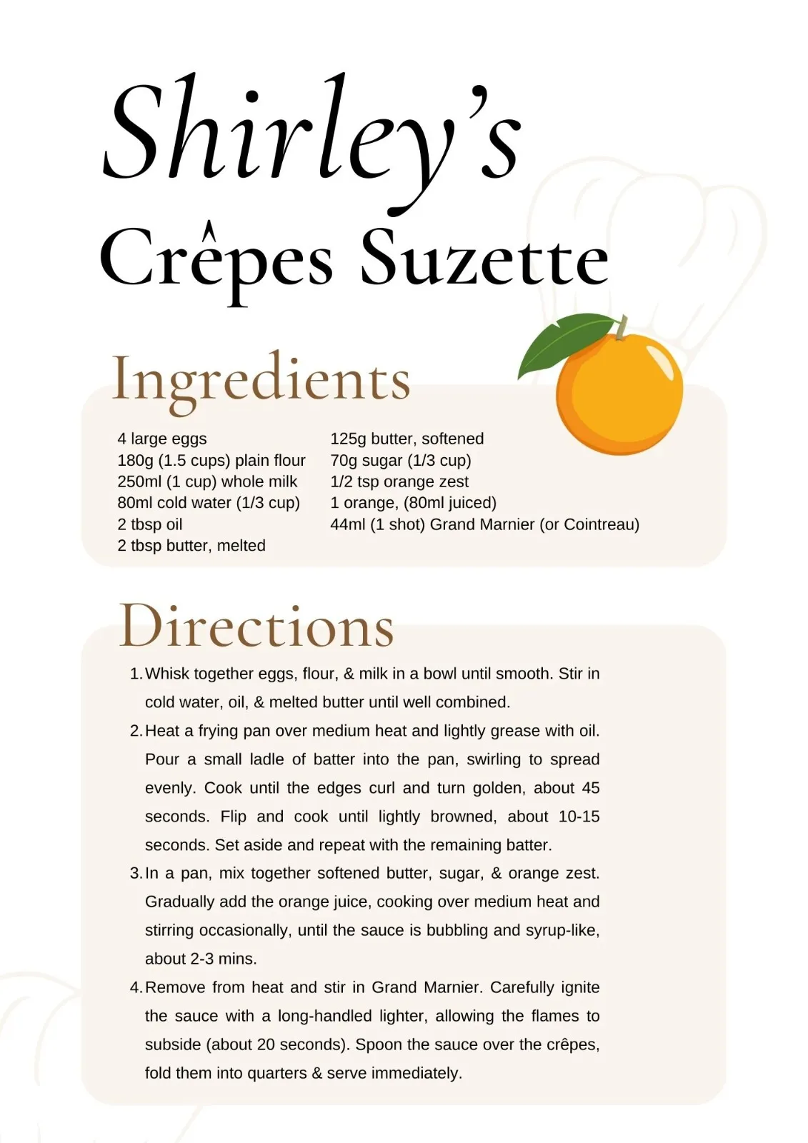 Crepe Suzette Recipe - EZ Living Furniture.