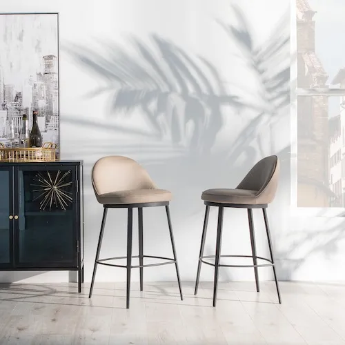 Gain Taupe Faux Leather Bar Stool at EZ Living Furniture.