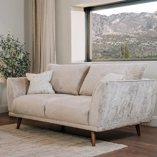Boutique 2 Seater Taupe Fabric Sofa at EZ Living Furniture.