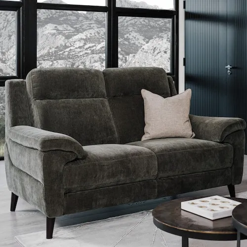 Elliot 2 Seater Green Fabric Sofa at EZ Living Furniture.