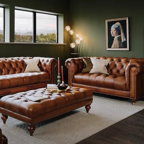 The Adare Leather Sofa Range at EZ Living Furniture.