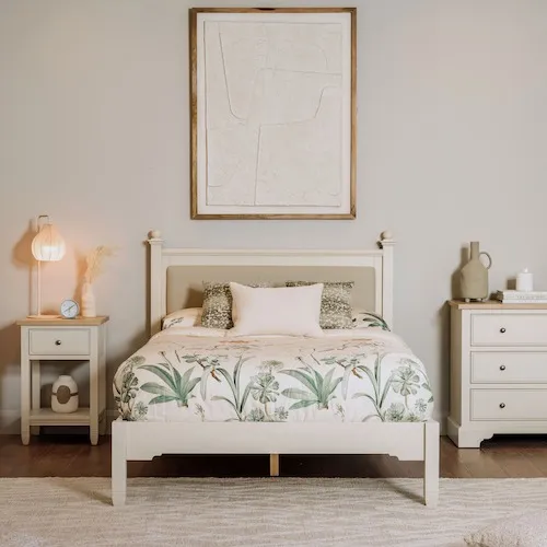 Dawn Cream Pine Bed Frame from EZ Living Furniture.