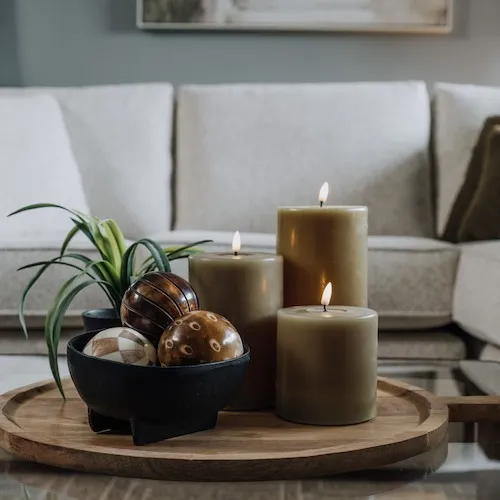 Olive Green LED Candles from EZ Living Furniture.