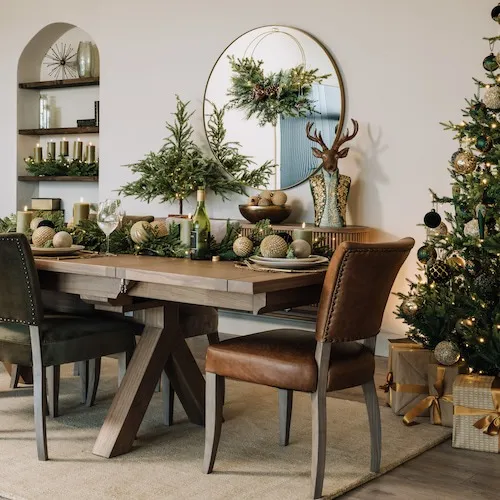 Christmas in a dining room at EZ Living Furniture.