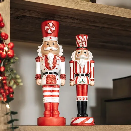 Red and white vintage nutcrackers at EZ Living Furniture.